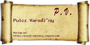Pulcz Varsány névjegykártya